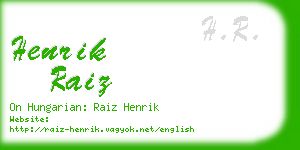 henrik raiz business card